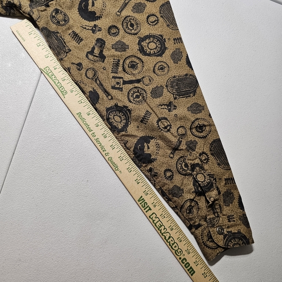 HARLEY-DAVIDSON Shirt Men's XL Graphic Print 100% Cotton Button Down Long Sleeve - Picture 7 of 7